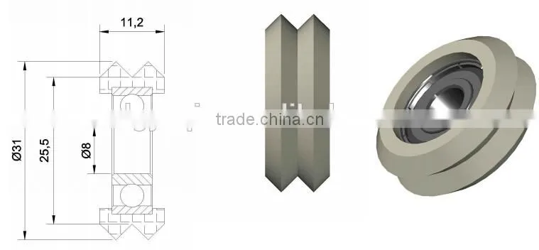 China High quality 608zz v shape ball bearing