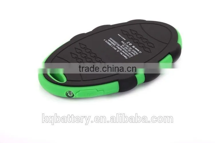 dual usb port 5000mah portable backup solar power bank charger