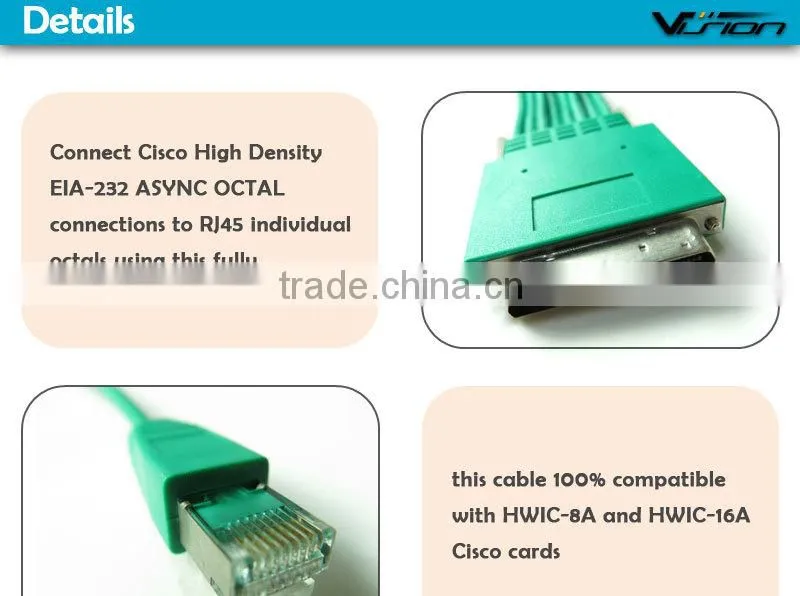 10ft CAB-HD8-ASYNC High Density 8-port EIA-232 Async Octal Cable for Cisco 72-4023-01