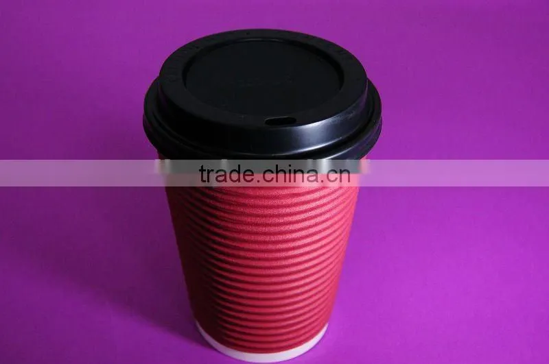 12oz take away ripple paper cups for fancy coffee with lid