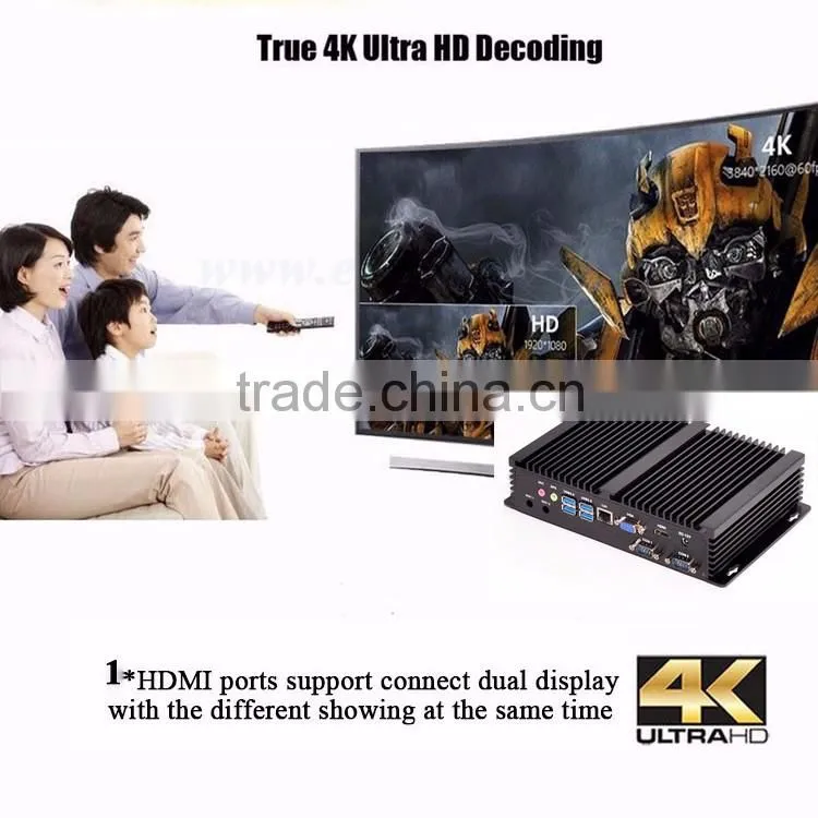 Intel fanless mini pc hdmi core i5 4200u rugged industrial pc 4G RAM 128G SSD onboard embedded mini pc with pci slot