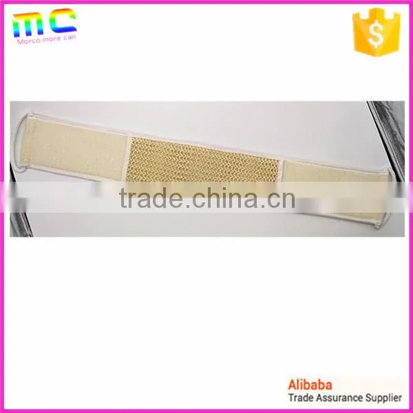 new fashion colorful body back bamboo Linen Cotton long bath belt with hand shank