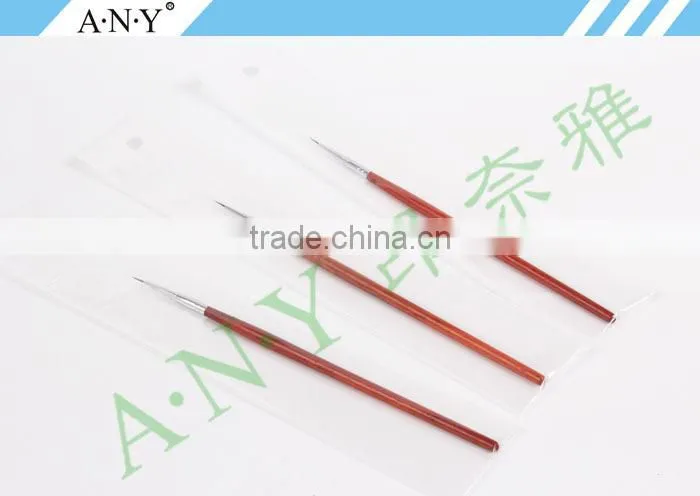 ANY Beauty Art Nails Design Rosewood Handle Sable Hair Nail Brush for Nail Art Drawing