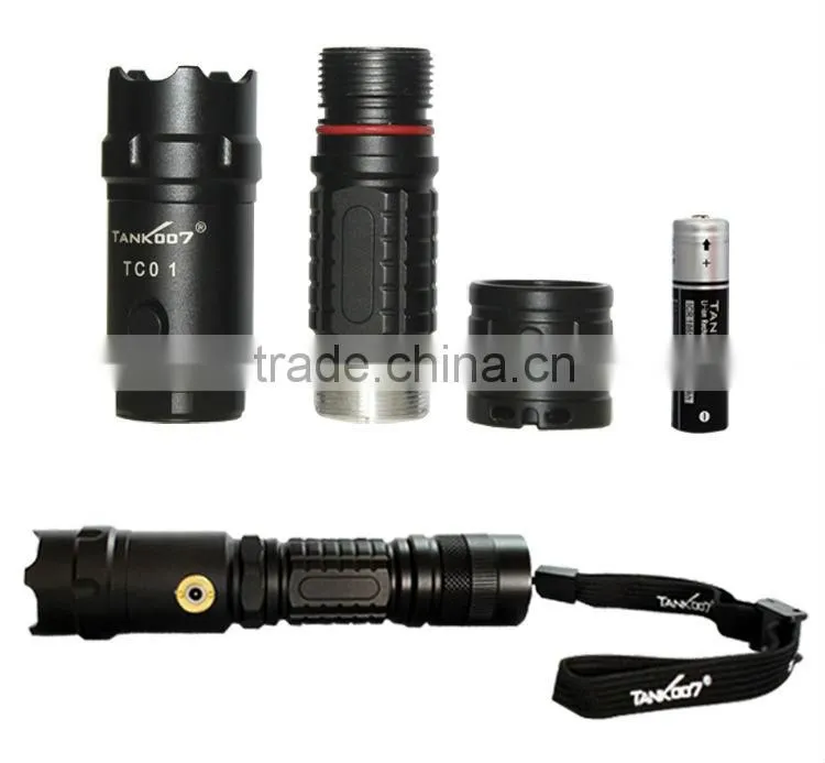 Military quality directly charging Flashlight 420LM 200meter ditance with 1*18650 battery 5 modes for police led flashlight