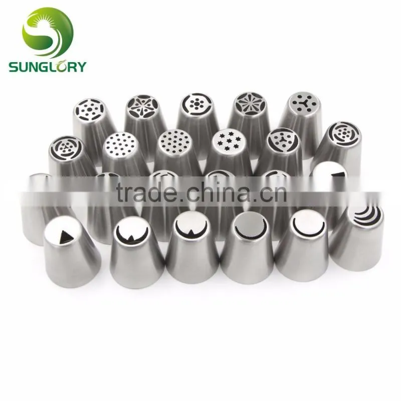 Hot selling stainless steel russian tulip nozzles flower icing piping tips pastry tubes set