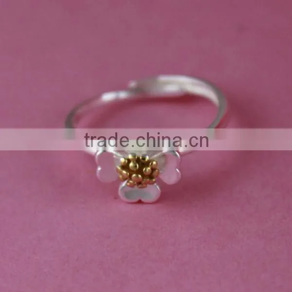 korea flower opening ring adjustable 925 sterling silver rings