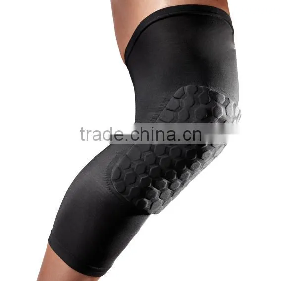 Compression knee sleeve and padding, sports knee pad,Hexagon padding knee sleeve black