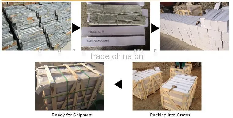 CS030 5 strips Rusty culture stone external wall cladding /Multi Slate cultured stone