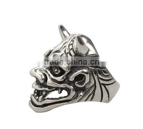 new cool punk Man's Titanium steel GENUINE Quality black skull ring size