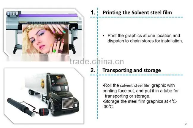 42"(1.07m*30m) Printing Media Solvent PET Steel Roll Film