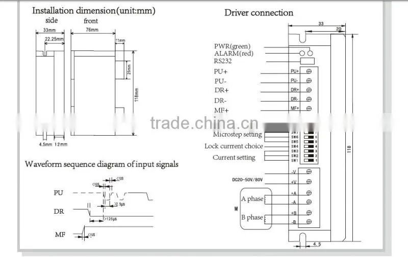 Digital Signal Processing Stepper Motor Driver YKD2408M