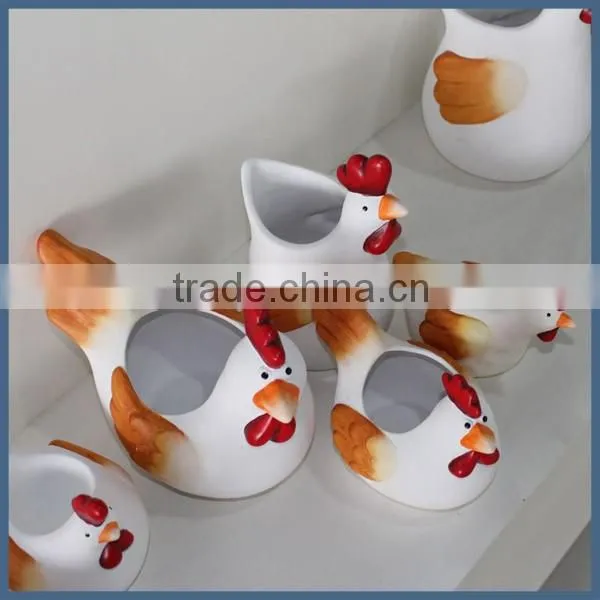 Christmas decoration ornaments white ceramic chicken