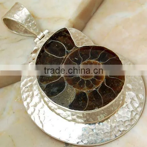 Semi precious gemstone pendant 925 sterling silver picture jasper jewelry