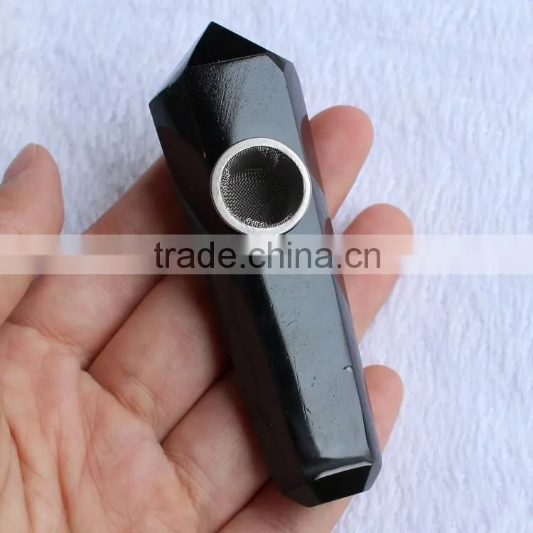 natural black obsidian cheap smoking pipes for sale