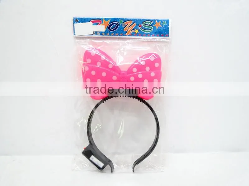 Nice kid bowknot hairpin plastic light led toy