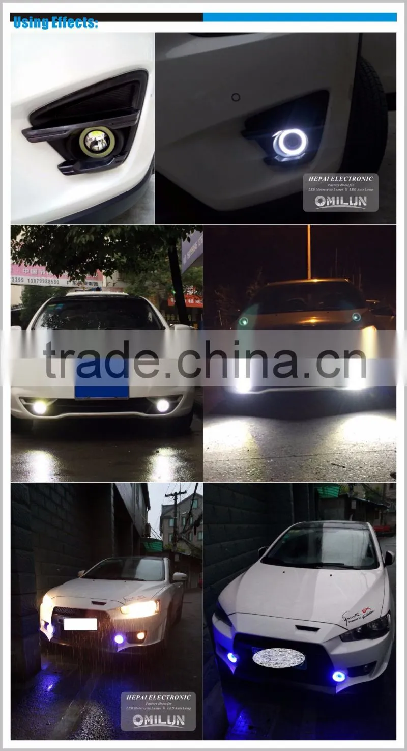 2016 New Design 3inch 76mm 30W LED Fog Angel eyes light with optical glass Lens for most of cars