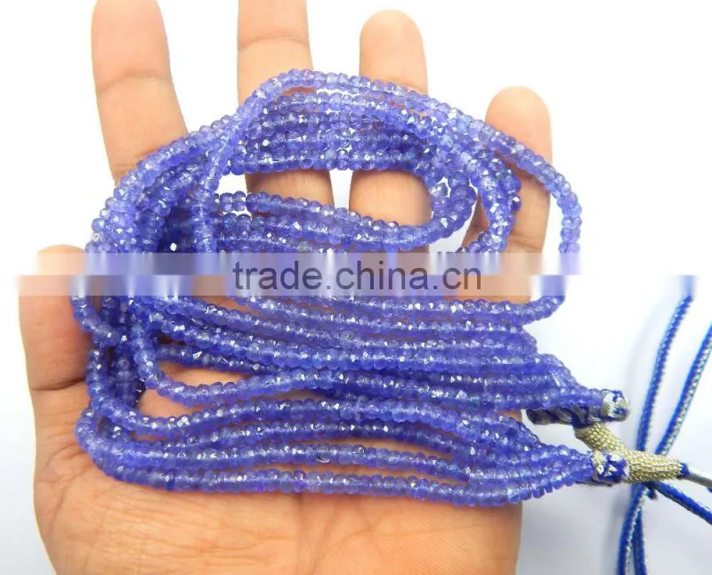 low price Natural Royal Blue AA quality Tanzanite Roundel faceted Beads, tz beads