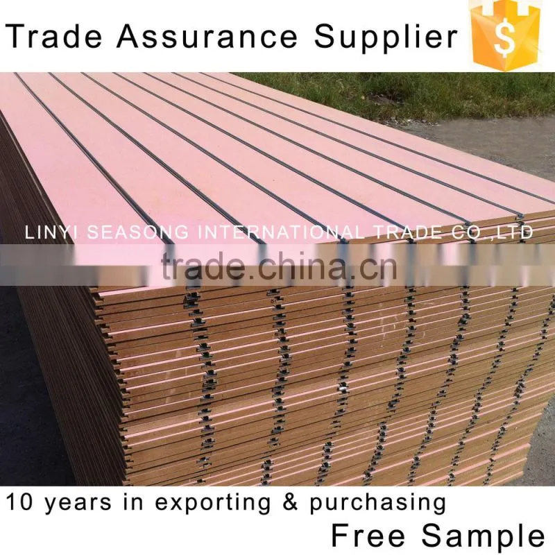 1220*2440*15mm China High Quality MDF SlatWall Back Panel Shelf