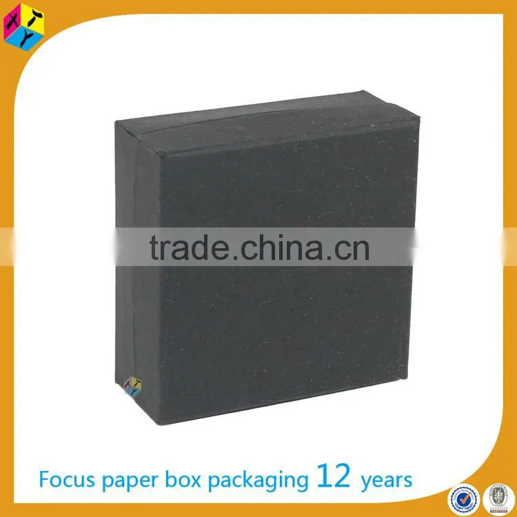 handmade plain black paper gift box custom packaging