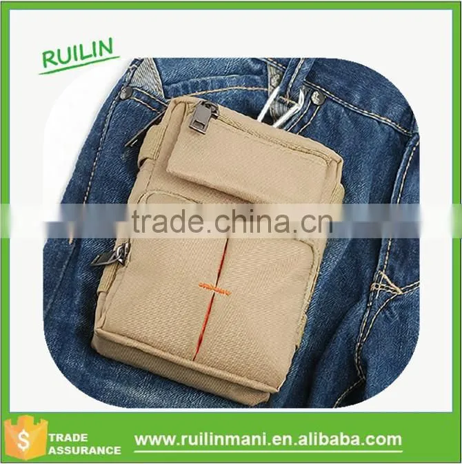 Removable mens waist bag with bottle sleeve combination