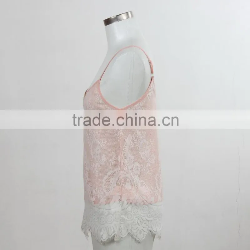 F5S15298 Printing Lace Sexy Camisole for woman