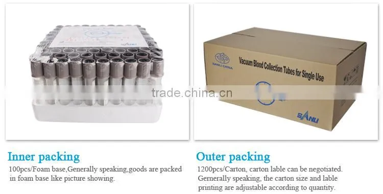 OEM acceptable custom grey glucose blood test tube