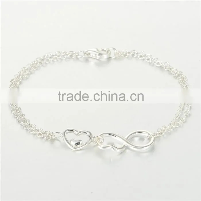 21CM Fashion European Style Custom Infinite Symbol Mark Bracelet