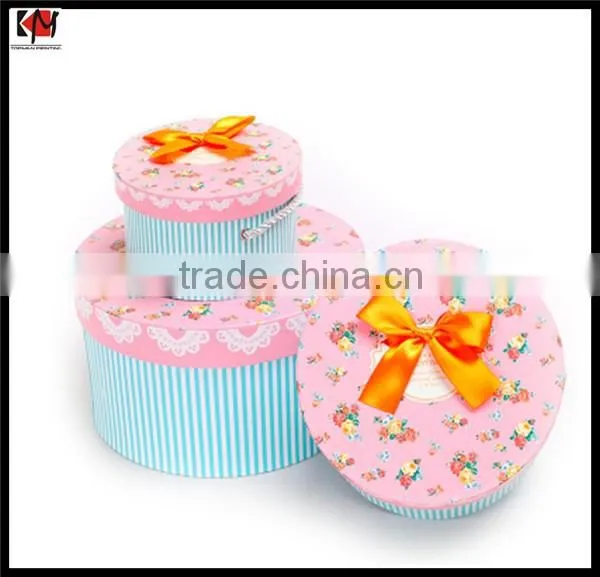 Custom Design Printed Round Flower Box Round Cardboard Gift Box