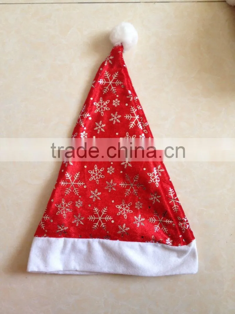high quality blue custom made christmas santa hat with white stars
