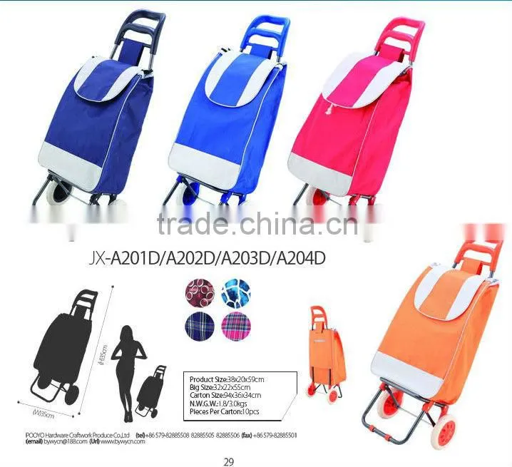 new fashion polyeser/satin design portable shopping carts