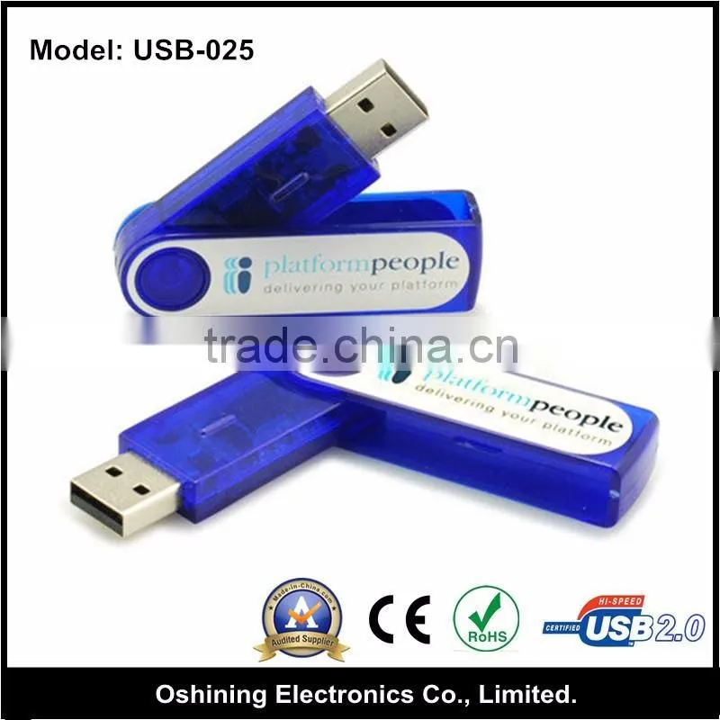 Bulk buy Folding Twist USB Pen Drives 8GB/16GB/32 GB/ 64 GB/ micro Swivel USB 2.0 Flash Drive(USB-025)