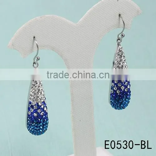 Up-to-date graceful two color shinning CZ diamonds earrings more attractive