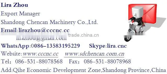 Plasma metal Cutting machine With 3kw water cooling spindle