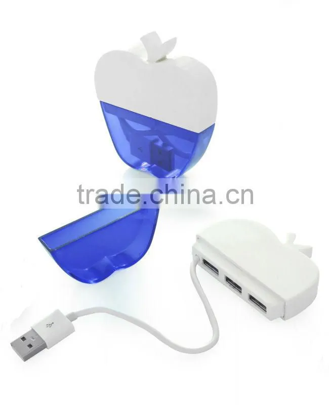 2014 novelty 3 ports apple shaped high speed 2.0 version USB Hub