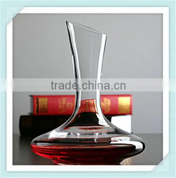 2016 new design gold rim decoration wine decanter home use glass wine decanter for sale