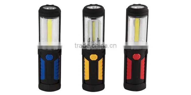 360 pivoting car portable emergency light, powerful COB work light with magnet base & rugged hook