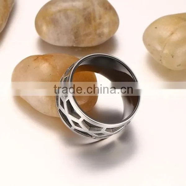 2016 New Design Fashion Black Stainless Steel Men ring