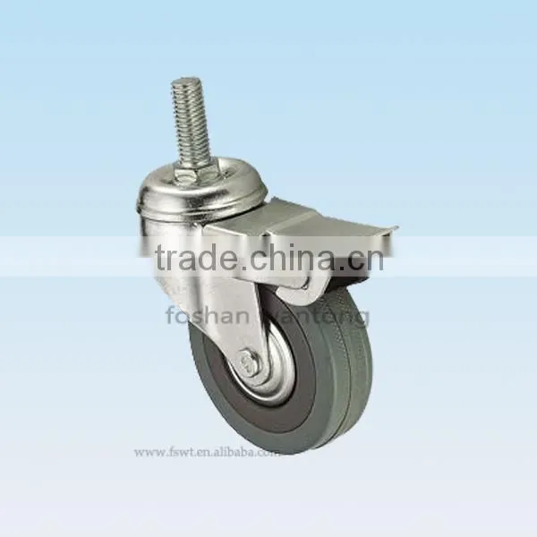 Medium Duty Furniture Wheel All Size Threaded Stem Rubber Caster Wheel