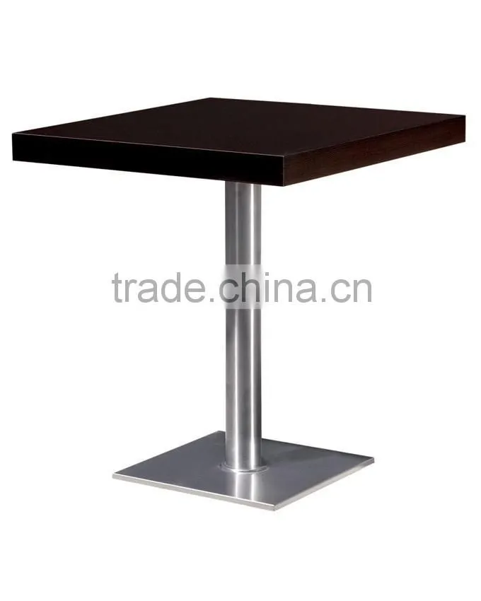 Modern cheap living room bar pub wooden coffee table with metal base