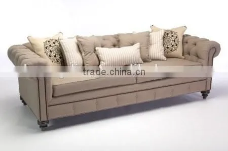 Foshan custom made funiture velvet fabric wooden chesterfield sofa
