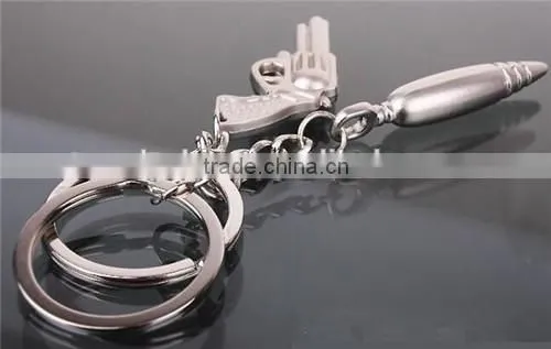 lovers keychain souvenir gun and bullet metal key ring