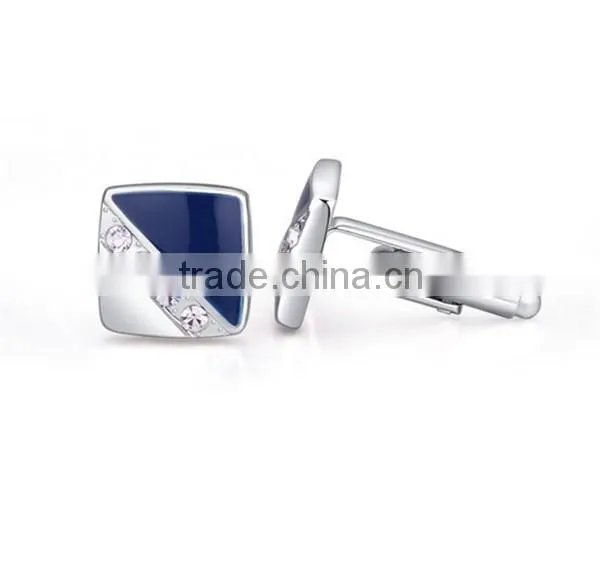 Europe silver high quality copper cuff links mens square enamel cufflinks for shirts