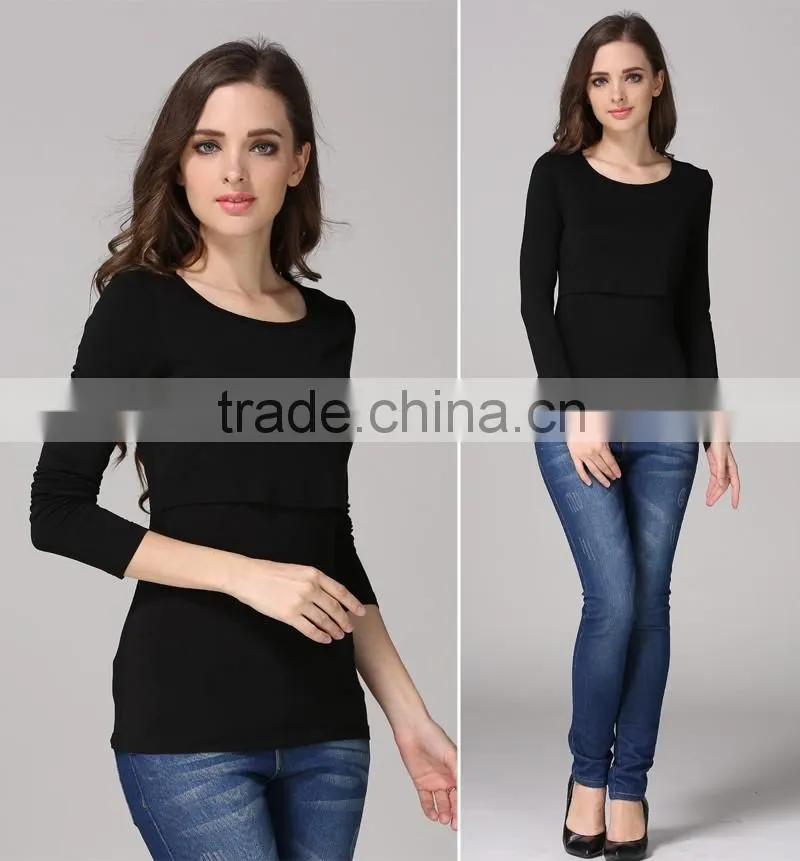 Long Sleeve Maternity Nursing T-shirt new Style Fashion