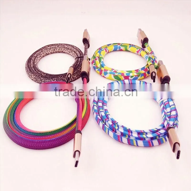 High Speed colorful fashion Type-c to usb Optical led Cable for mobile phone