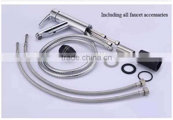 kitchen faucet pull out cold water tap, stainless steel hose, wash basin sink faucet