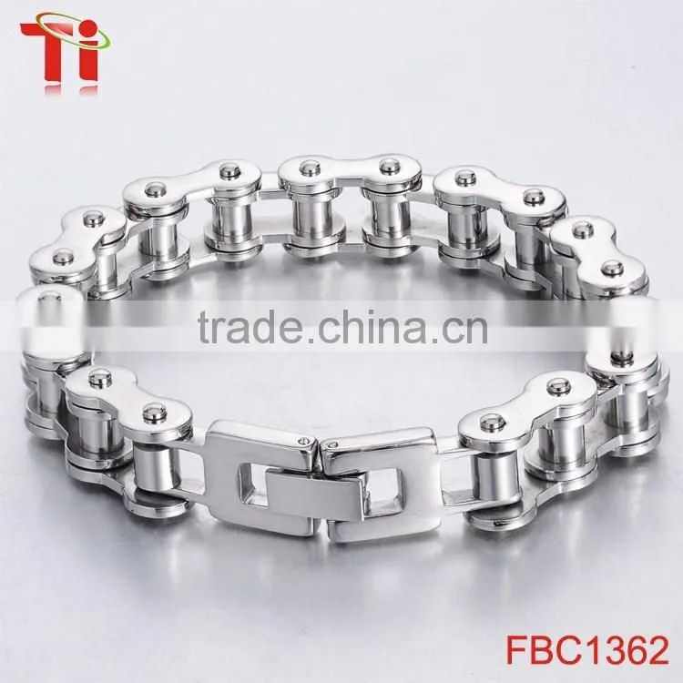 Good Quality Bicycle link chain stainless steel mens hand biker bracelet jewelry
