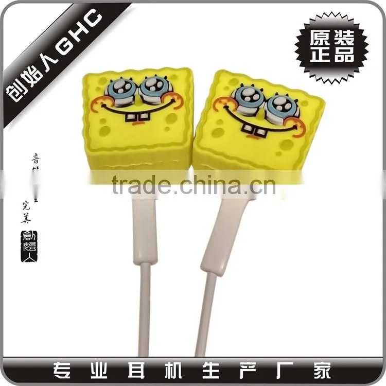 3D PVC earphones in blister package for kids at cheap price