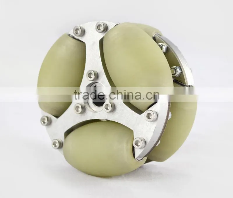 100mm Aluminum assemble robot Omni wheel with PU Roller 14182