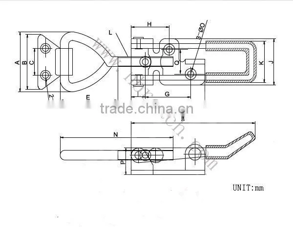 Truck Rear Wheel Carrier Over Center Catch - Large