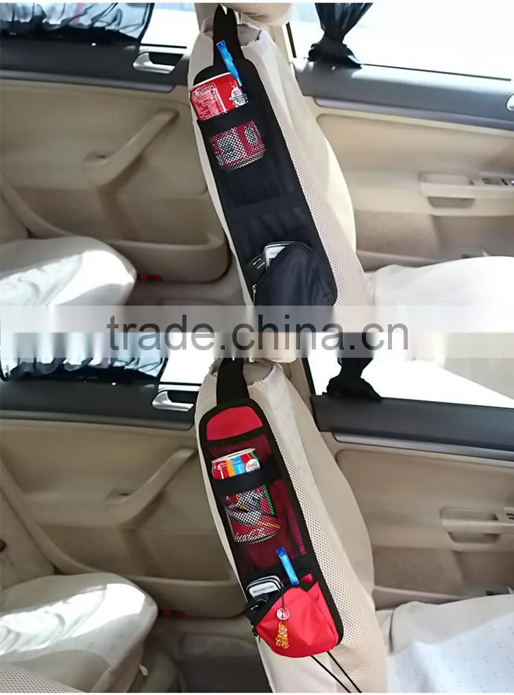 Universal Nylon Car Seat Side Multi Pockets Storage Bag/Car Interior Seat Cover Hanging Bags with Storage Pockets Seat Bag